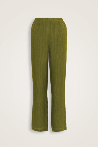 İmannoor x Rawdah Monogram Yeşil İpek Pantolon 
