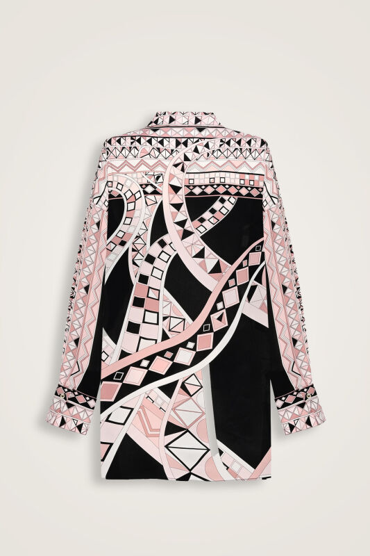 Imannoor x Rawdah Octopus Black-Pink Silk Shirt - 2