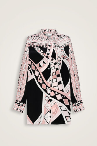 Imannoor x Rawdah Octopus Black-Pink Silk Shirt 