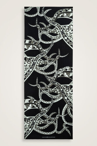 Imannoor X Rawdah Octopus Black-White Floss Viscose Shawl 
