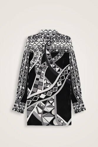 Imannoor x Rawdah Octopus Black-White Silk Shirt - 2