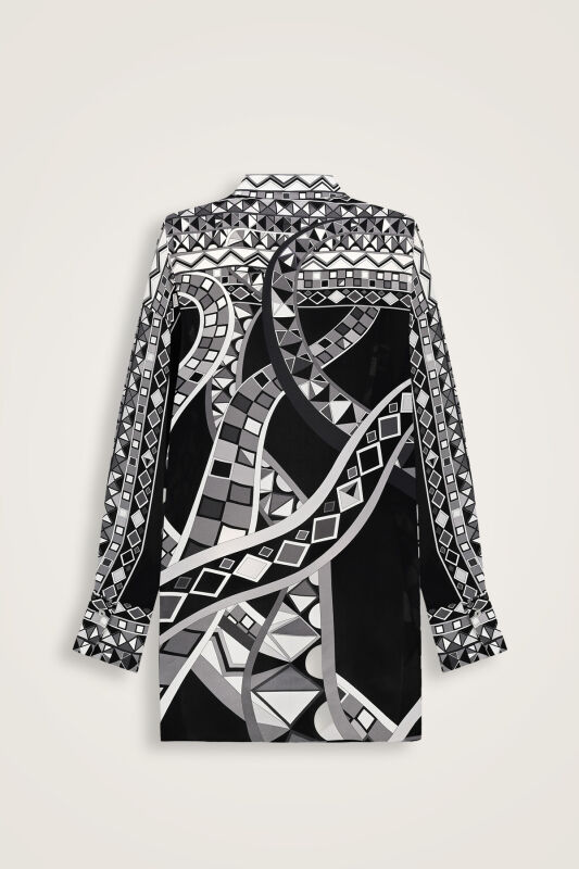 Imannoor x Rawdah Octopus Black-White Silk Shirt - 2