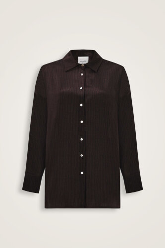 İmannoor x Rawdah Monogram Gradient Brown Silk Shirt 
