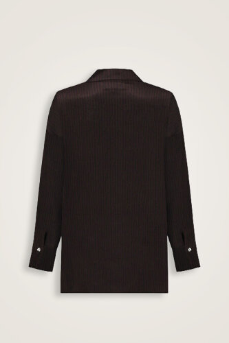 İmannoor x Rawdah Monogram Gradient Brown Silk Shirt - 2