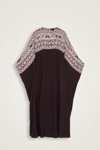 Imannoor x Rawdah Octopus Coffee Crepe Silk Kaftan 