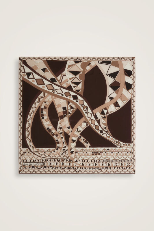 Imannoor x Rawdah Octopus Coffee Silk White Scarf - 1