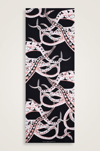 Imannoor X Rawdah Octopus Pink-Black Floss Viscose Shawl 