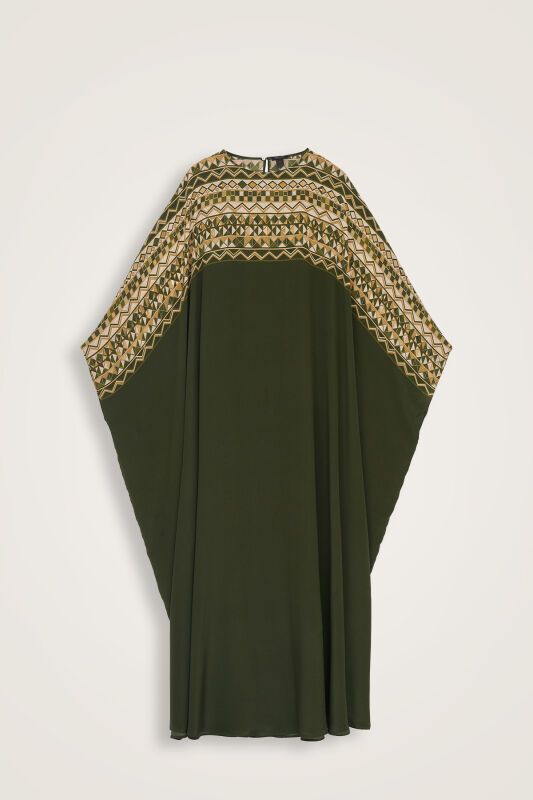 Imannoor x Rawdah Octopus Saxe Crepe Silk Kaftan - 1