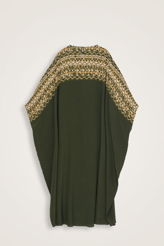 Imannoor x Rawdah Octopus Saxe Crepe Silk Kaftan - 2