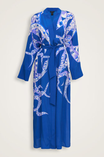 Imannoor x Rawdah Octopus Saxe Crepe Silk Kimono - 1