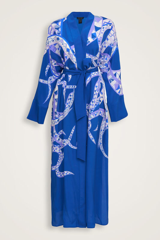 Imannoor x Rawdah Octopus Saxe Crepe Silk Kimono - 1