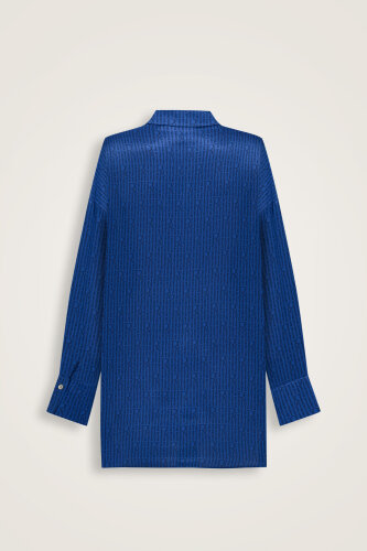 İmannoor x Rawdah Monogram Gradient Sax Silk Shirt - 2