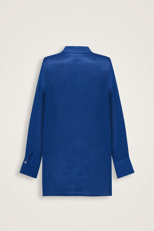 İmannoor x Rawdah Monogram Gradient Sax Silk Shirt - 2