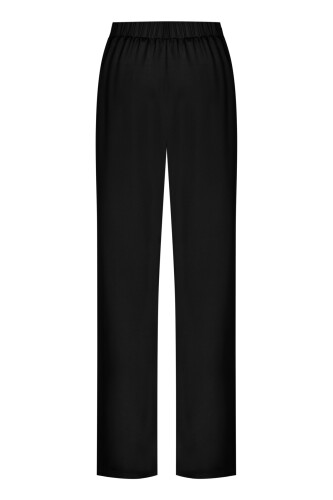 Imannoor x Rawdah Plain Black Silk Trousers - 2