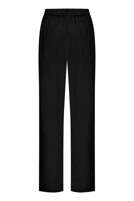 Imannoor x Rawdah Plain Black Silk Trousers - 2