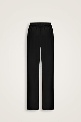 Imannoor x Rawdah Plain Black Silk Trousers - 2