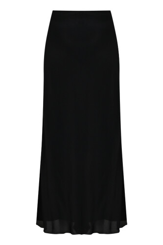 Imannoor x Rawdah Plain Color Black Silk Skirt - 1