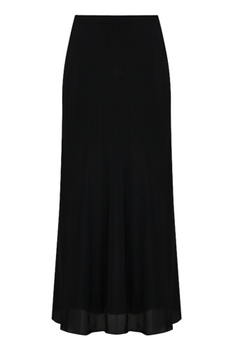Imannoor x Rawdah Plain Color Black Silk Skirt - 2