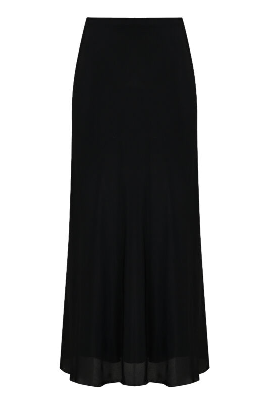 Imannoor x Rawdah Plain Color Black Silk Skirt - 2