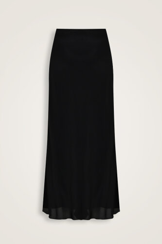 Imannoor x Rawdah Plain Color Black Silk Skirt 