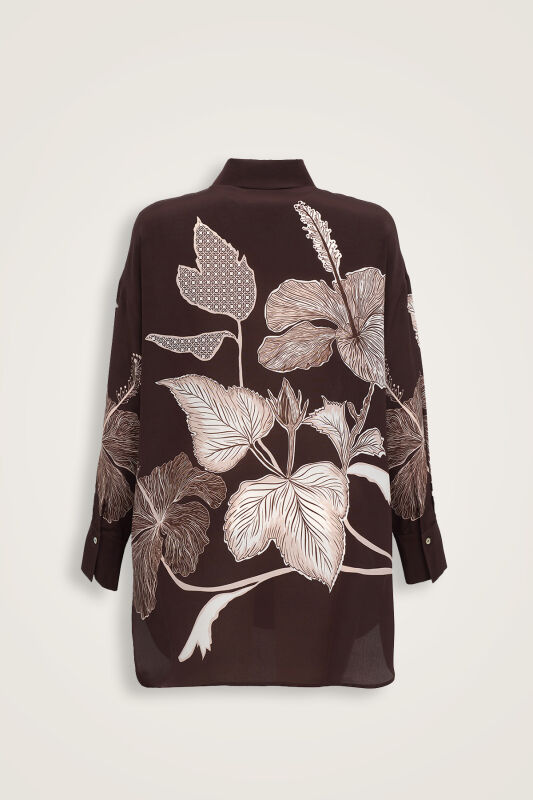 İmannoor x Rawdah Mecca Rose Brown Silk Shirt - 2
