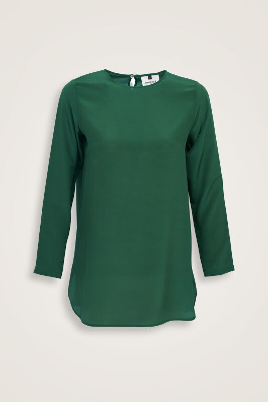 Imannoor x Rawdah Solid Color Çağla Crepe Silk Blouse - 1