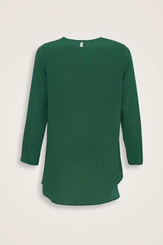 Imannoor x Rawdah Solid Color Çağla Crepe Silk Blouse - 2