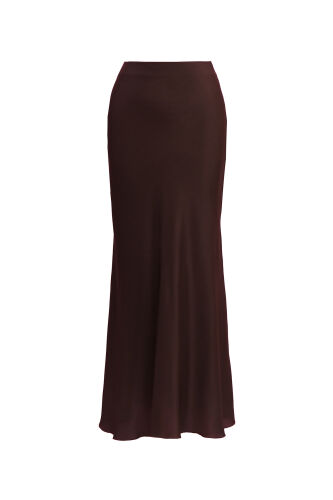 Imannoor x Rawdah Solid Color Coffee Crepe Silk Skirt 