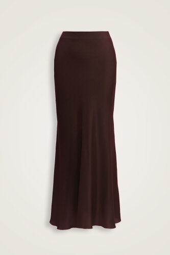 Imannoor x Rawdah Solid Color Coffee Crepe Silk Skirt 
