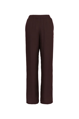 Imannoor x Rawdah Solid Color Coffee Silk Pants - 1