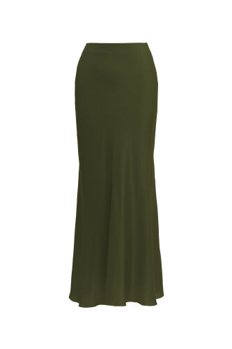 Imannoor x Rawdah Solid Color Green Crepe Silk Skirt 