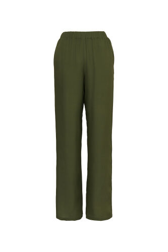 Imannoor x Rawdah Solid Color Green Silk Pants - 1