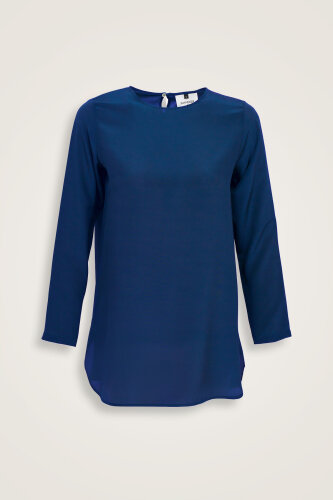 Imannoor x Rawdah Solid Color Saxe Crepe Silk Blouse - 1