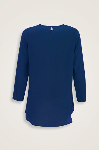 Imannoor x Rawdah Solid Color Saxe Crepe Silk Blouse - 2