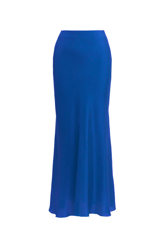 Imannoor x Rawdah Solid Color Saxe Crepe Silk Skirt - 1