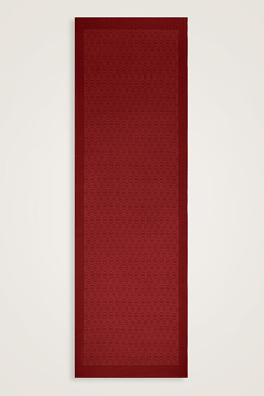 Zincir Desen Bordo Pamuk İpek Şal 70x210 - 2