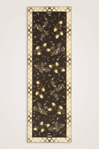 Iman's Rose Brown Crepe Silk Kimono Shawl - 1