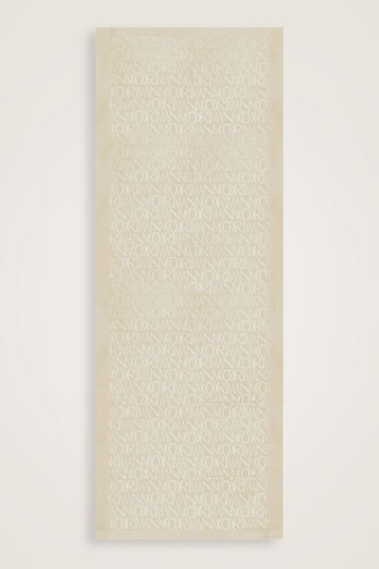 İmza Monogram Bal Beji Shiny Jakar Şal 70x200 - 1