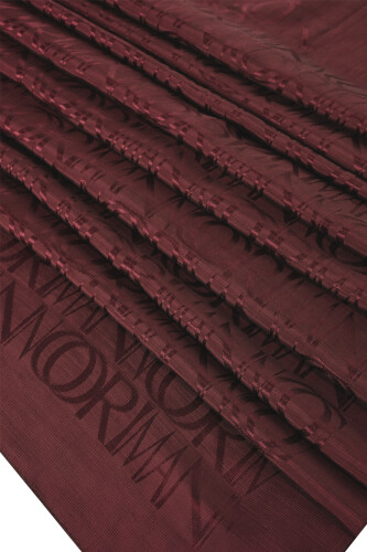 İmza Monogram Bordo Shiny Jakar Şal 70x200 - 3
