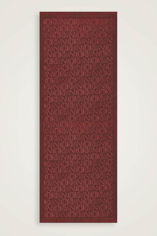 İmza Monogram Bordo Shiny Jakar Şal 70x200 - 2