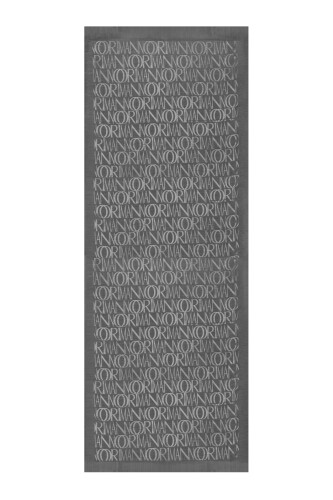 İmza Monogram Gri Shiny Jakar Şal 70x200 