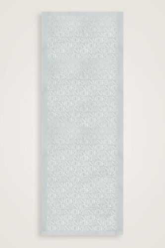 İmza Monogram Gümüş Shiny Jakar Şal 70x200 