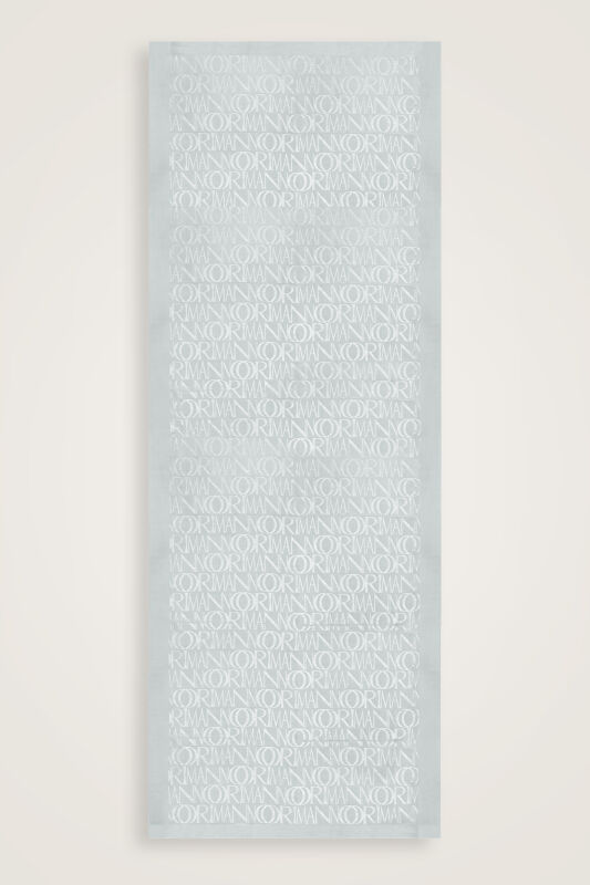İmza Monogram Gümüş Shiny Jakar Şal 70x200 - 1