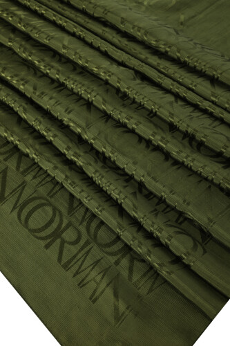 İmza Monogram Haki Shiny Jakar Şal 70x200 - 4