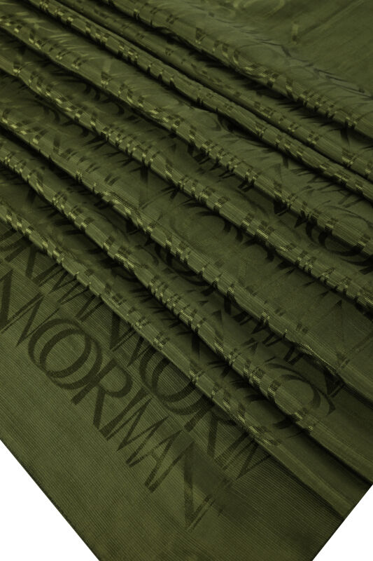 İmza Monogram Haki Shiny Jakar Şal 70x200 - 4