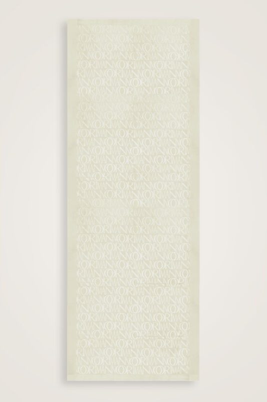 İmza Monogram Kemik Shiny Jakar Şal 70x200 - 1