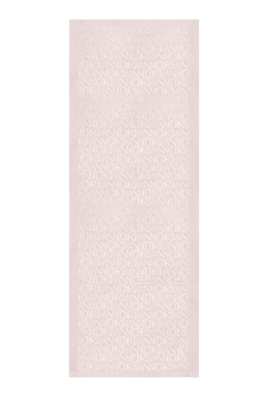 İmza Monogram Krem Shiny Jakar Şal 70x200 - 2
