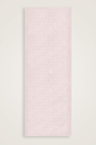 İmza Monogram Krem Shiny Jakar Şal 70x200 - 2