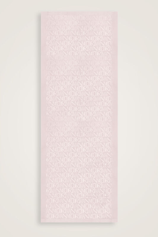 İmza Monogram Krem Shiny Jakar Şal 70x200 - 2
