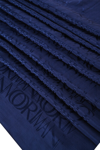 İmza Monogram Lacivert Shiny Jakar Şal 70x200 - 2